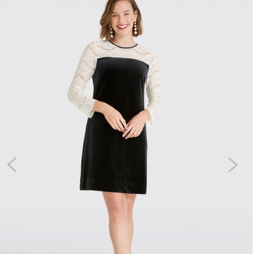 FINAL DISCOUNT: Draper James Long Sleeved Velvet and Lace Dress NWT
